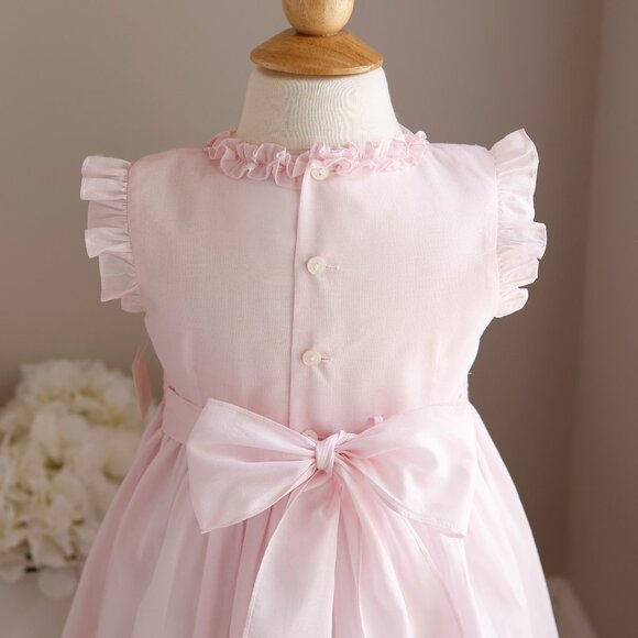 Pink Smocked Dress Luli & Me Boutique Summer Spring Vacation Size 5 NWT - Picture 6 of 7